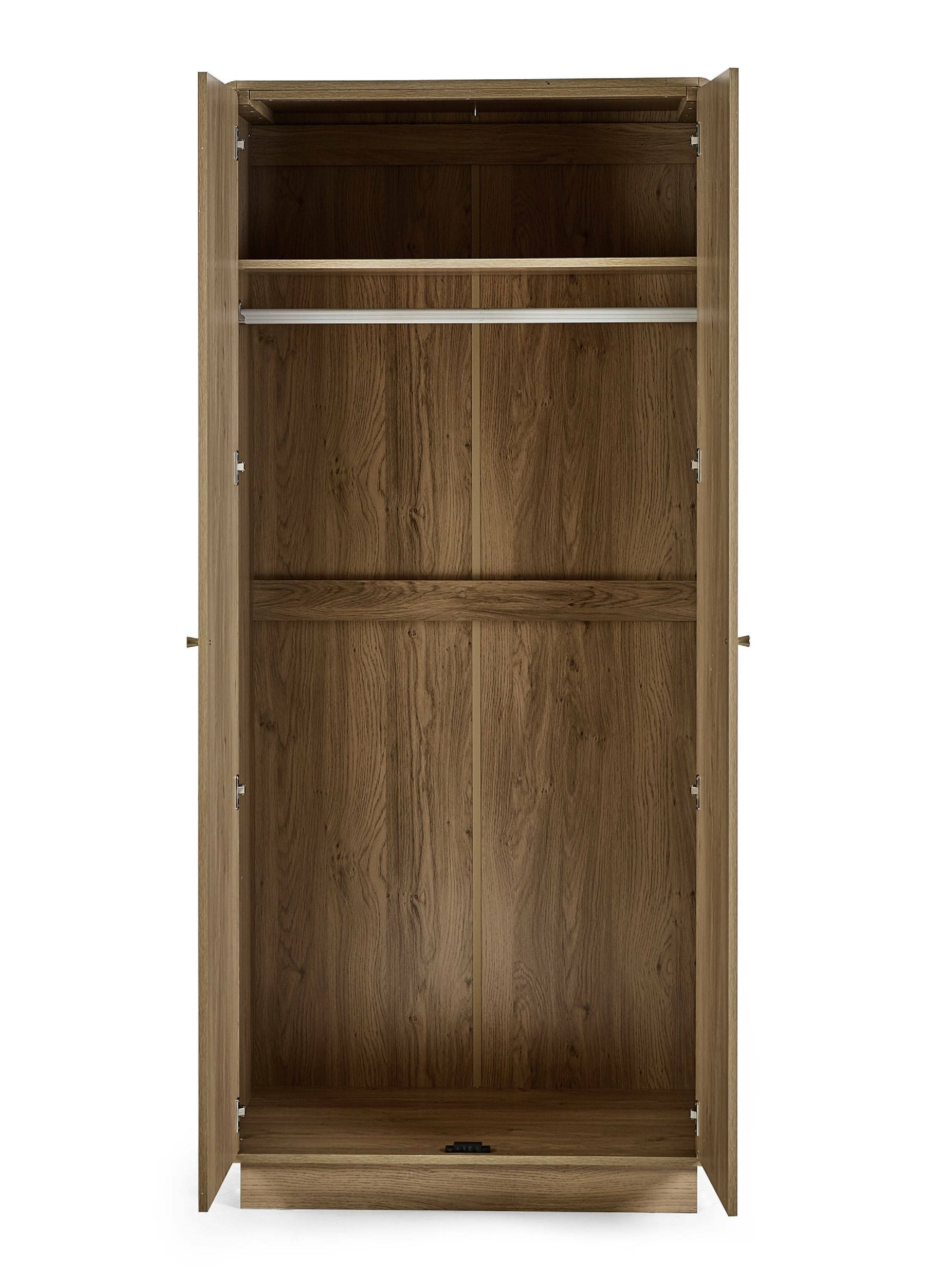 Boswell Oak Wood Double Wardrobe